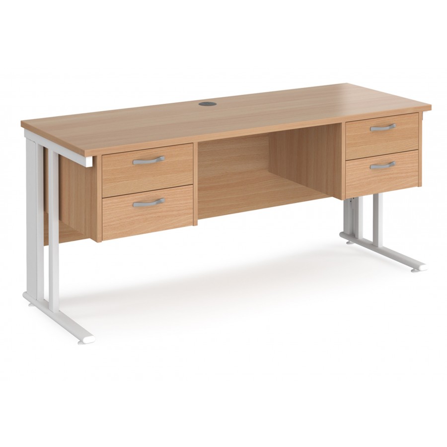 Maestro Cable Managed Desk With Twin Pedestals